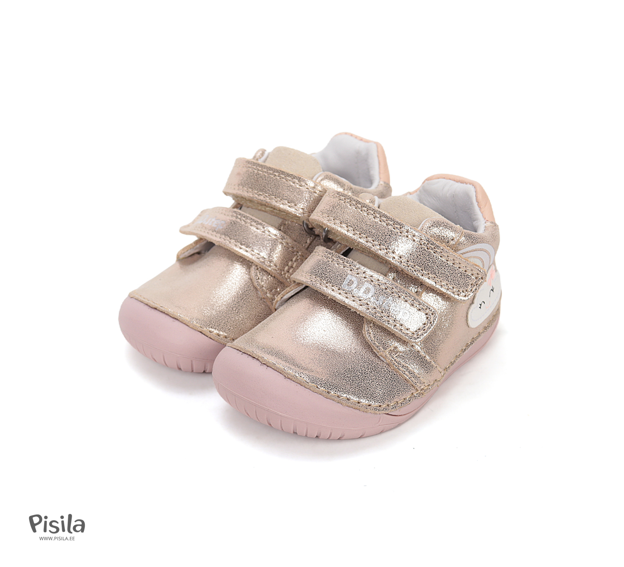 Kuldsed kevad-sügis nahast saapad tüdrukule laiale jalale