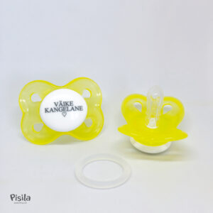 Enneaegse beebi kollane lutt kirjaga