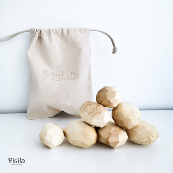 Puidust kartulid tasakaaluklotsid ladumiskivid