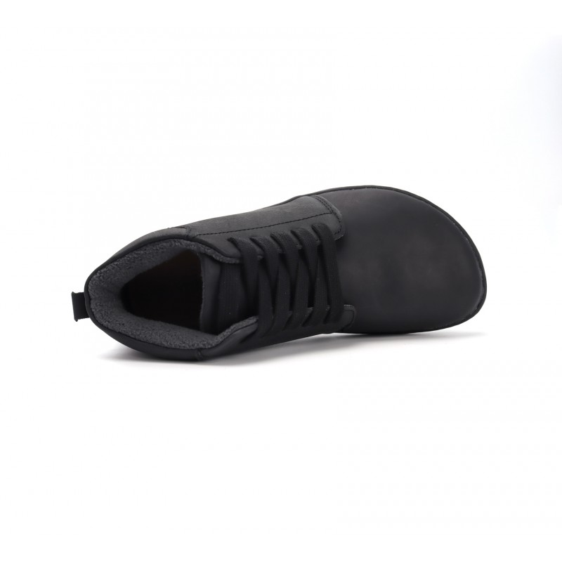 Stitch & Walk mustad barefoot nahast saapad sooja voodriga